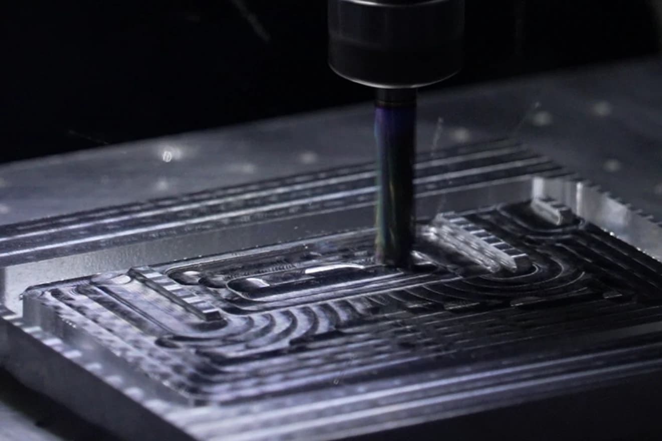 Cardputer Zero aluminum enclosure being CNC machined